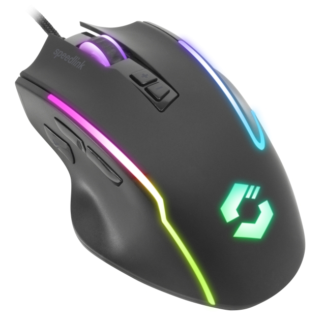 Speedlink DECUS NX RGB Gaming Muis, rubber-zwart