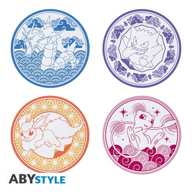 Abysse POKEMON - Set van 4 borden - Japanse stijl