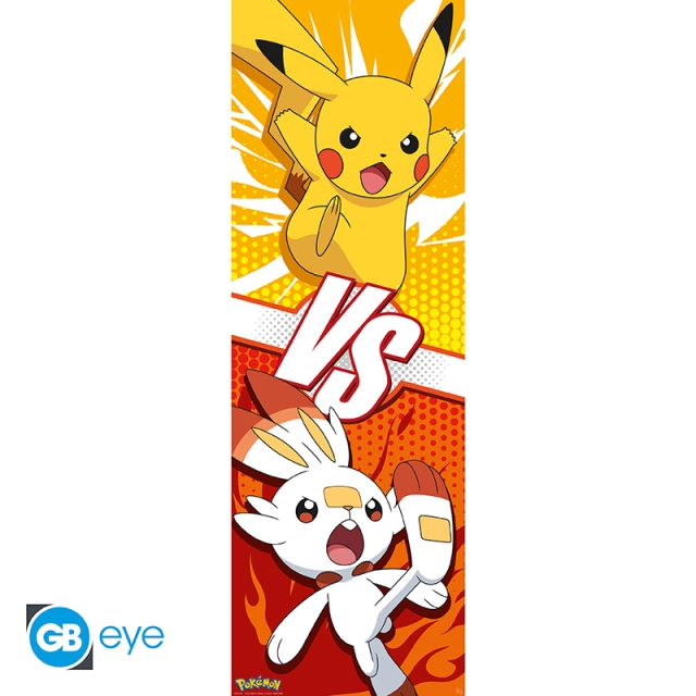 Abysse Pokemon deurposter - Pikachu en Scorbunny - 53x158 cm