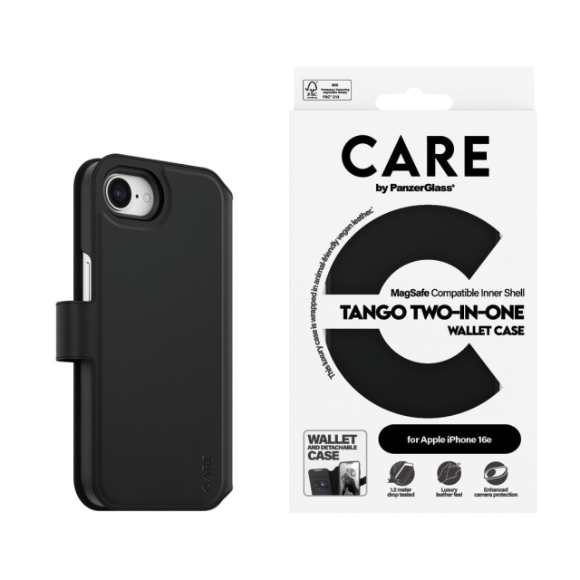 PanzerGlass CARE by PanzerGlass - Etui - Twee-in-één portemonnee - iPhone 16e