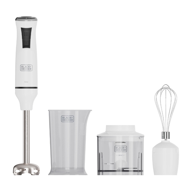 BLACK+DECKER Hand Blender 750W Vit Tillbehör