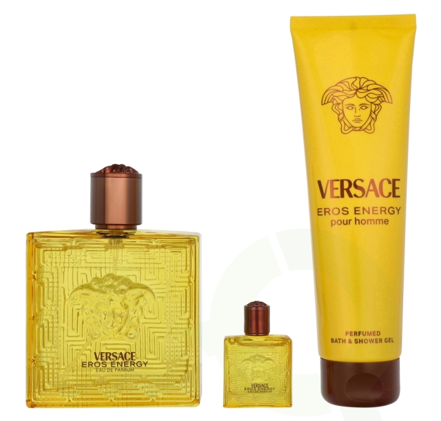Versace Eros Energy Giftset 250 ml Edp Spray 100ml/Bath & Shower Gel 150ml/Mini