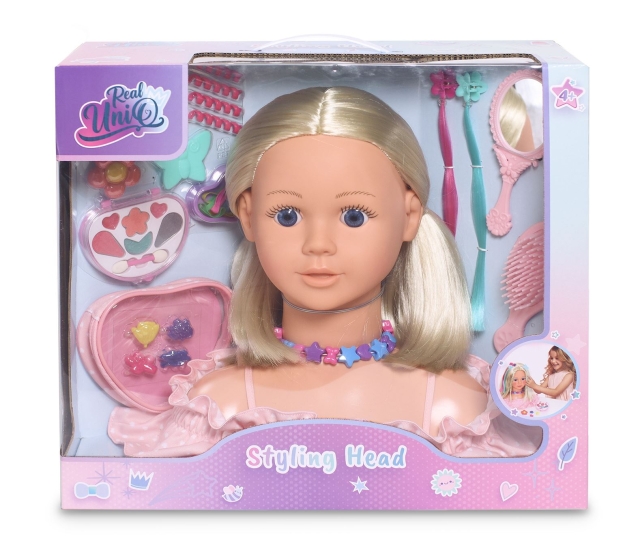 Real UniQ Kappershoofd met haaraccessoires en cosmetisch doosje (30561)