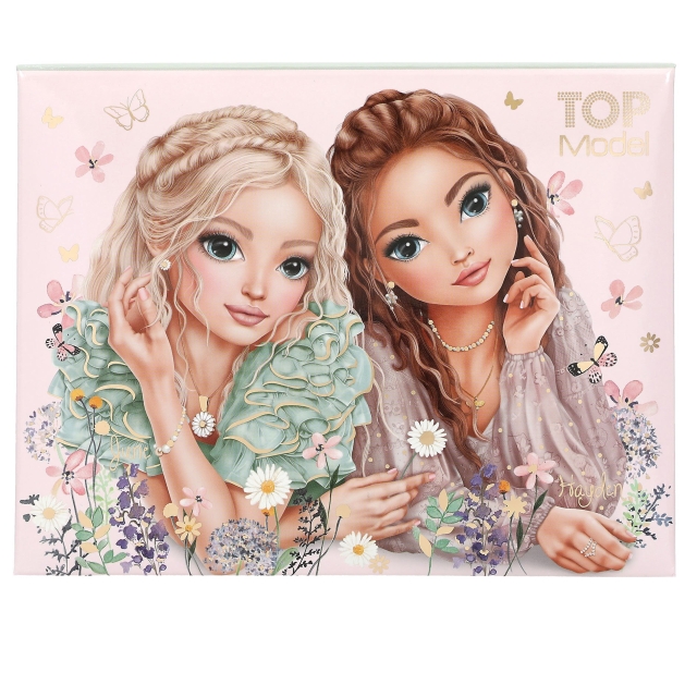 TOPModel Stationery doos ZOMERFEELING - zacht roze en trendy saliegroen