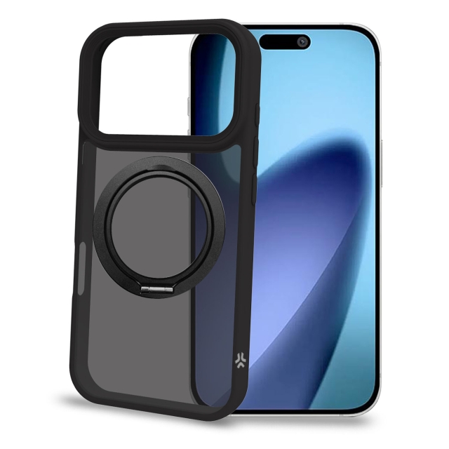Celly Magstand MagSafe-kompatibelt skal med ringhållare iPhone 17 Pro Svart