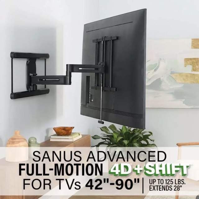 SANUS TV-fäste 4D Max Vesa 600x400 42"-90" Full Motion Svart