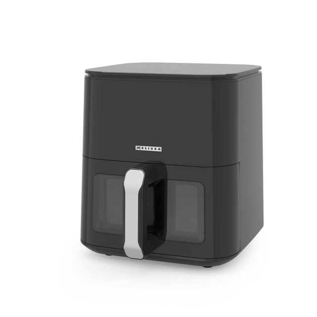 MELISSA Digitale heteluchtfriteuse XL | 5 l | 60-min Timer | 8 Voorinstellingen | Kijkvenster | Zwart