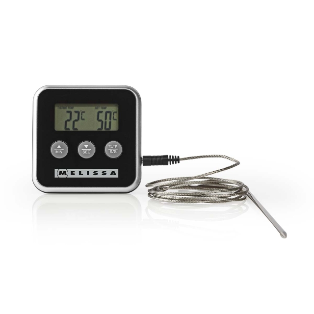 MELISSA Vleesthermometer | tot 250°C | Alarmtimer | LCD-scherm