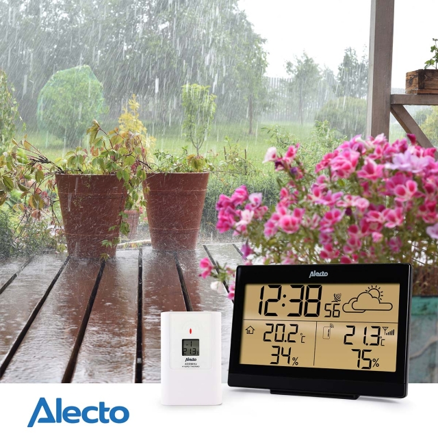 Alecto Weerstation met draadloze sensor Zwart