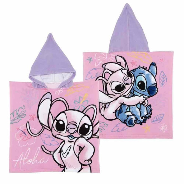 Disney Stitch (paars) - microvezel poncho - 50 x 100 cm (WD16999)