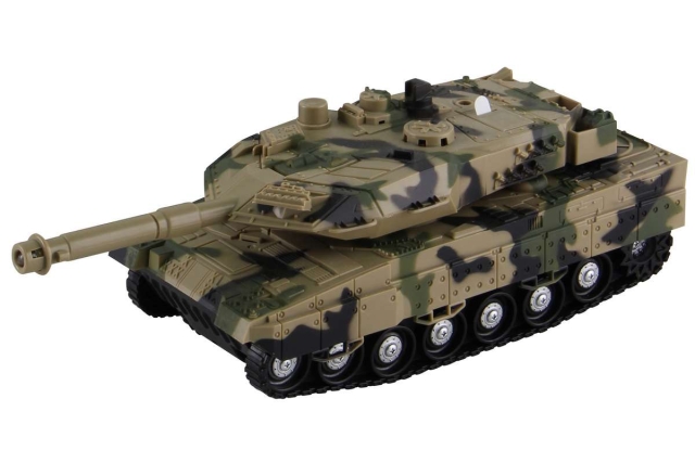 KLX Militaire tank met wrijving, licht, geluid & Try-Me (534681)