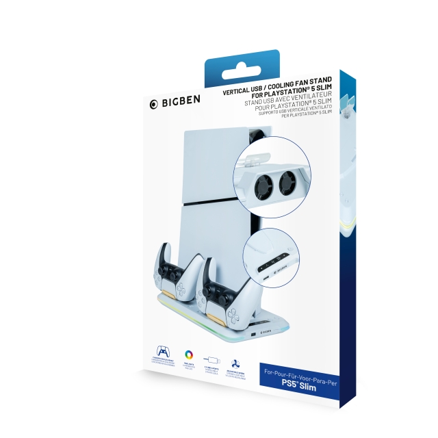 NACON Oplaadstation met ventilator RGB/USB-hub/ventilator, wit PS5 Slim