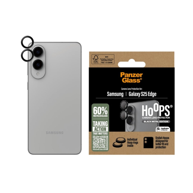Panzer Glas - Hoops zwarte cameralens beschermer Samsung S25 Edge