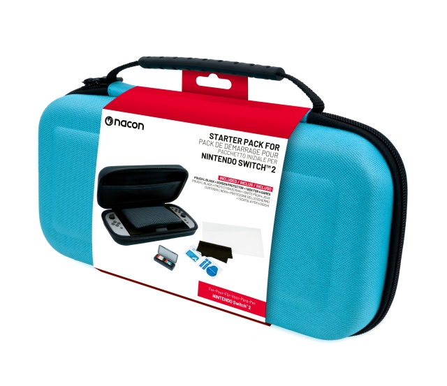 NACON Essentieel pakket voor Nintendo Switch II - Hardcase, screenprotector en opbergdoos voor 4 games (Blauw)