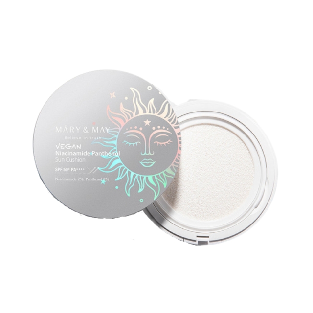 Mary&May Vegan Niacinamide Panthenol Sun Cushion SPF50+ PA++++ - 25 g