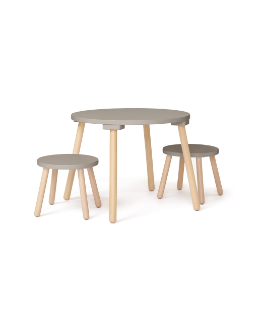 Kids Concept Kruk en Tafelset - Lichtbruin - 77x77x46 cm