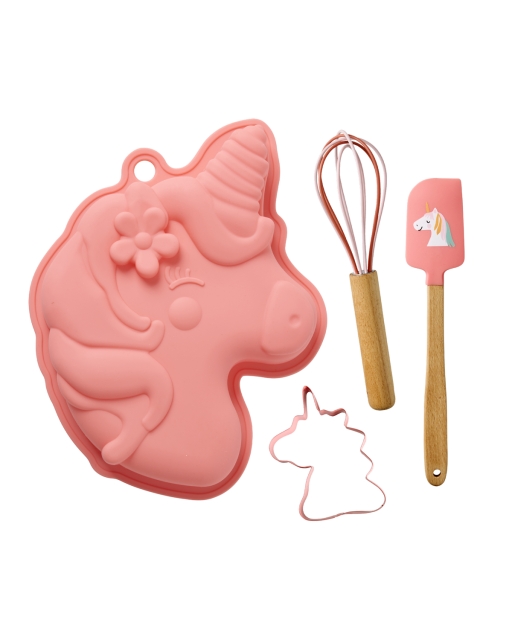 RICE Bakset Unicorn Love - Roze - Set van 4