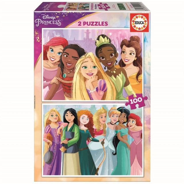 Educa 2x100 Disney Prinses 2 Houten Puzzels (80-19298)