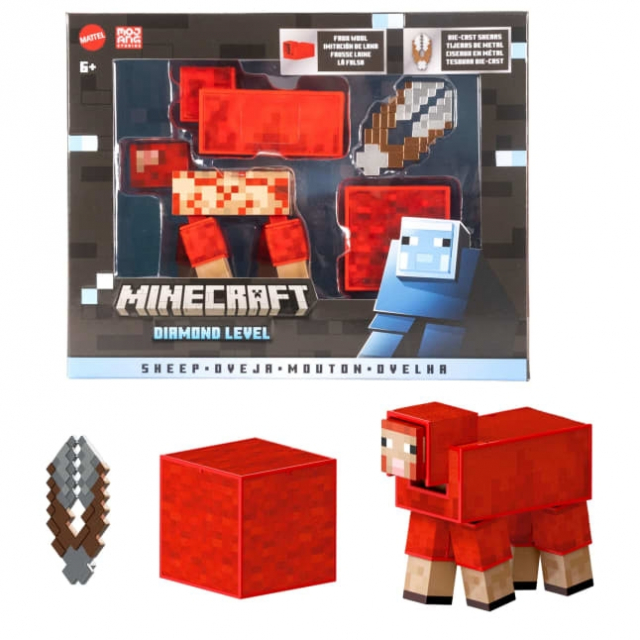 MINECRAFT Diamond Level Schapen Actiefiguur & 3 Accessoires (JCV22)