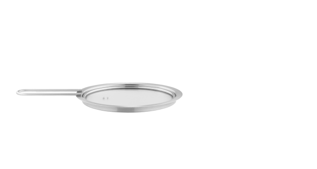 Eva Trio Glazen deksel - Geborsteld staal - 16 cm