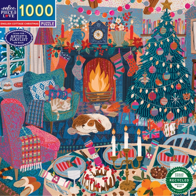 eeBoo Puzzel 1000 stukjes - English Cottage Christmas (EPZTECC)