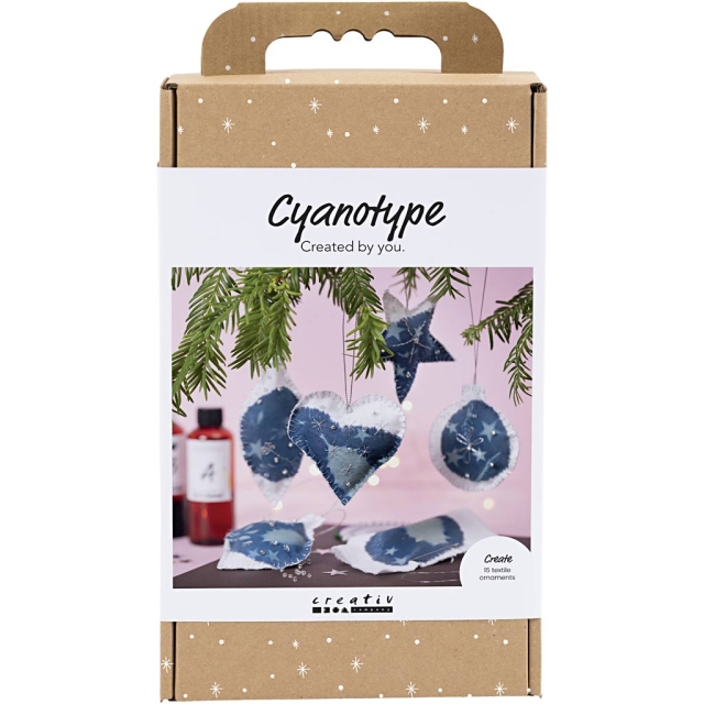 Craft Kit Cyanotype - Cyanotype kerstdecoraties - blauw - zilver (977848)
