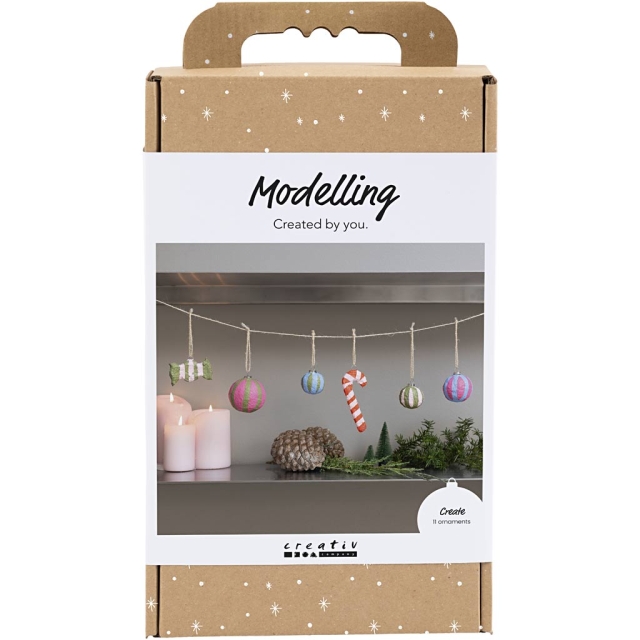 Craft Kit boetseren - Pulp kerstfiguren - geassorteerde kleuren (977839)