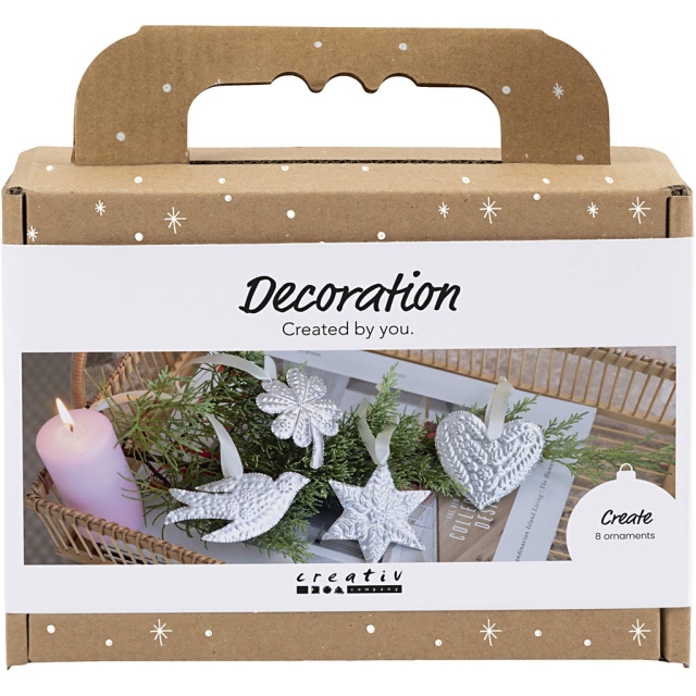 Mini Craft Kit Decoratie - Kerstversiering - zilverkleurig metaal (977826)