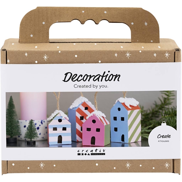 Mini Craft Kit Decoratie - Huizen - kleurrijk (977838)