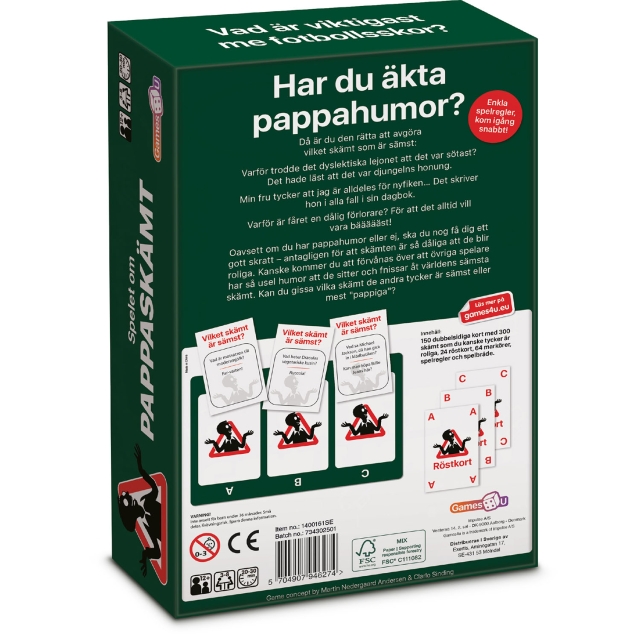 Games4U Sällskapsspel Spelet om PAPPASKÄMT (SE)