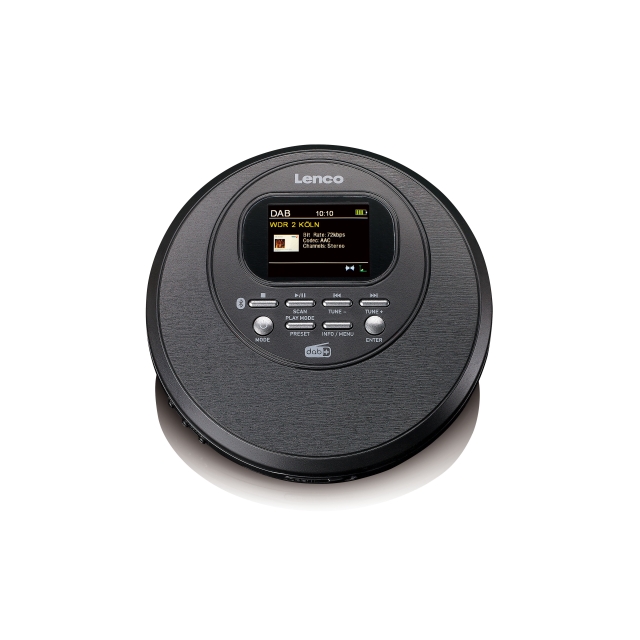 Lenco Discman met DAB Bluetooth® en kleuren TFT Zwart