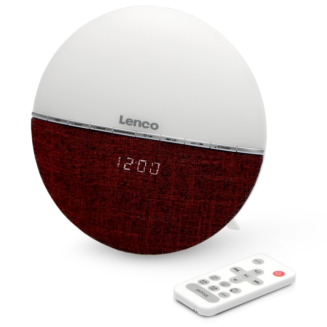 Lenco FM Wekkerradio - Weklicht met Bluetooth® Rood