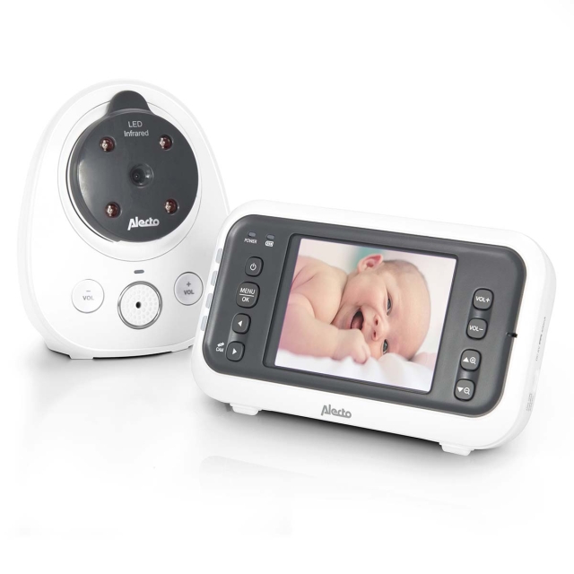Alecto Video-babyfoon met 2,8" kleurenscherm Wit / Antraciet