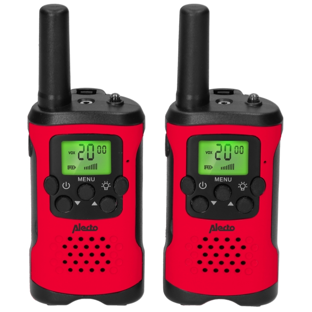 Alecto Set van 2 walkie talkies met bereik tot 7 kilometer Rood / Zwart