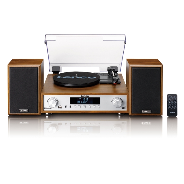Lenco Hifi-stereosysteem met platenspeler, DAB+/FM-radio en Bluetooth® Wood