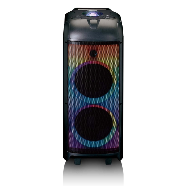 Lenco PA met LED-verlichting vooraan en discobal