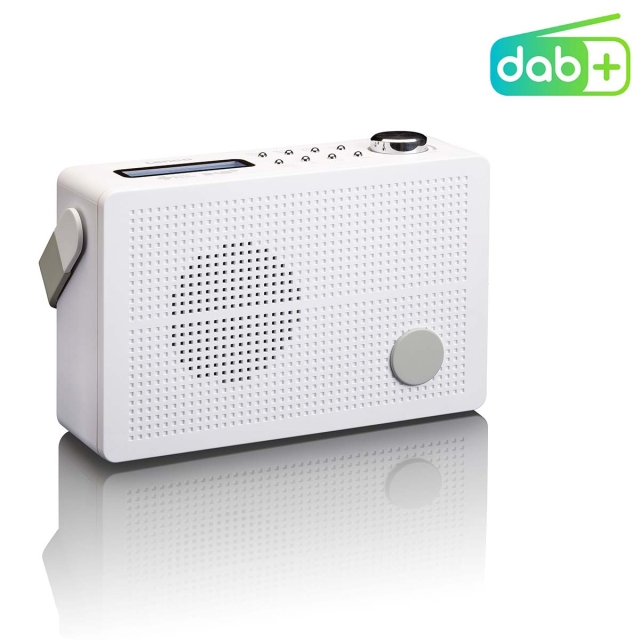 Lenco Draagbare DAB+/FM-radio met alarmfunctie Wit