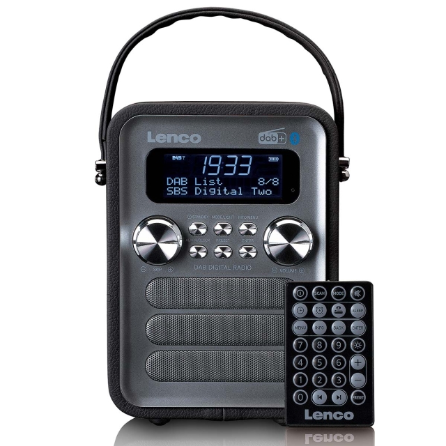 Lenco Draagbare DAB+ FM-radio met Bluetooth® en AUX-ingang, oplaadbare batterij Zwart
