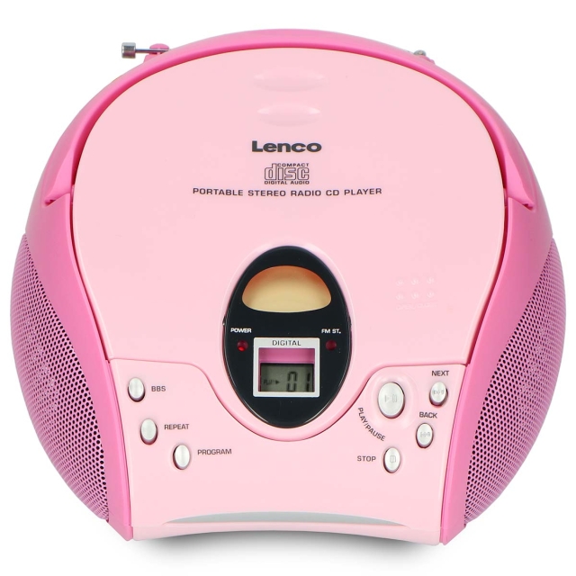 Lenco Draagbare FM-radio met CD Pink