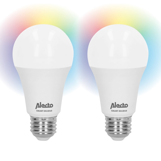 Alecto Slimme LED-kleurenlamp met Wi-Fi 2-pack