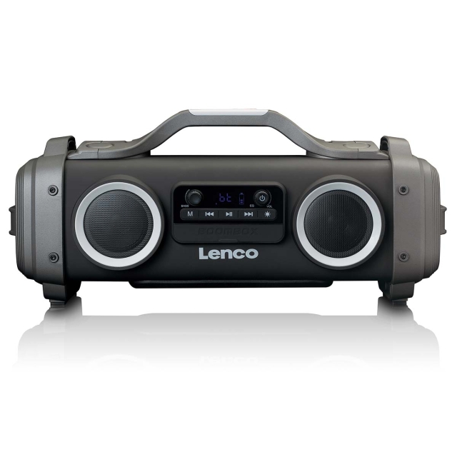 Lenco Spatwaterdichte Bluetooth® Speaker FM-radio USB en micro SD met lichteffecten Zwart