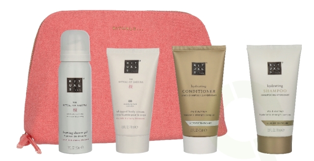 Rituals Sakura Body & Hair Travel Set 260 ml Foaming Shower Gel 50ml/Conditioner 70ml/Shampoo 70ml/Whipped Body Cream 70ml