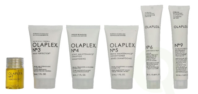 Olaplex The Mini Essentials Holiday Set 137.5 ml No.3 Hair Perfection 30ml/No.4 Shampoo 30ml/No.5 Conditioner 30ml/No.9 Bond Protector 20ml/ Bond Smoother 20ml/ Bonding Oil 7.5ml