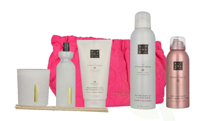 Rituals Sakura Set 710 ml Scented Candle 140gr/Foaming Shower Gel 200ml/Body Cream 150ml/Body Lotion Mousse 150ml/Mini Fragrance Sticks 70ml