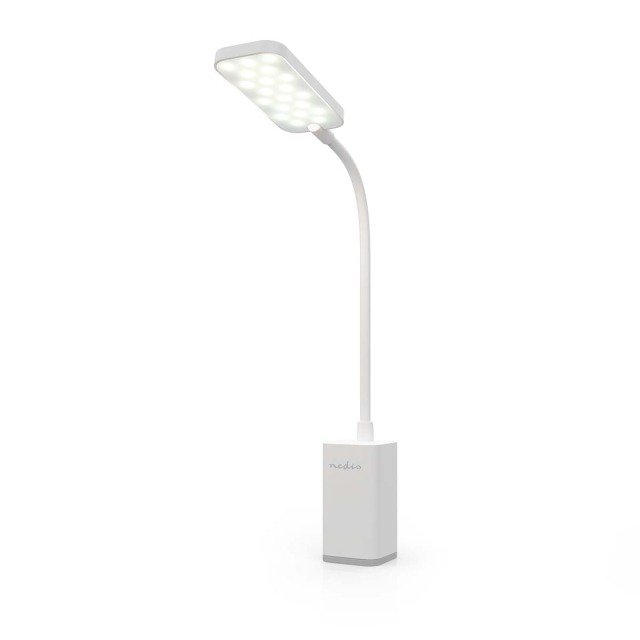 Nedis LED-Bureaulamp | Dimbaar | 1 Lichtmodus | 90 lm | Oplaadbaar | Aanraakfunctie | Wit