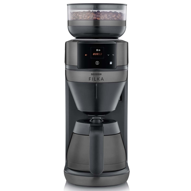 Severin Helautomatisk filterkaffebryggare FILKA 2.0 med termoskanna KA 4855 Dark Inox