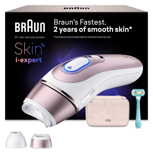 Braun IPL Skin i·expert, Hårborttagning Hemma, Med Gratis App, 2 Smarta Huvuden, PL7211
