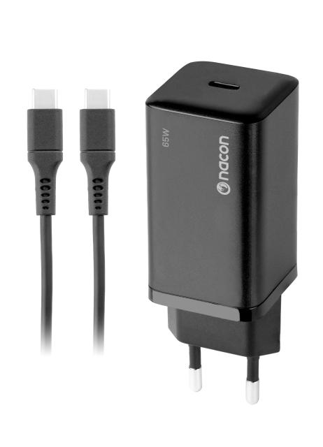NACON 65W AC-adapter voor Nintendo Switch II – 65W laadeffect – Afneembare 1,5 m USB-C-kabel (zwart)