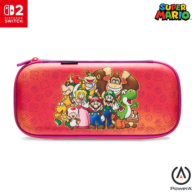 PowerA Slim Case voor Nintendo Switch 2 - Mario en vrienden, officieel gelicentieerd, beschermhoes, biedt plaats aan 10 gamekaarten