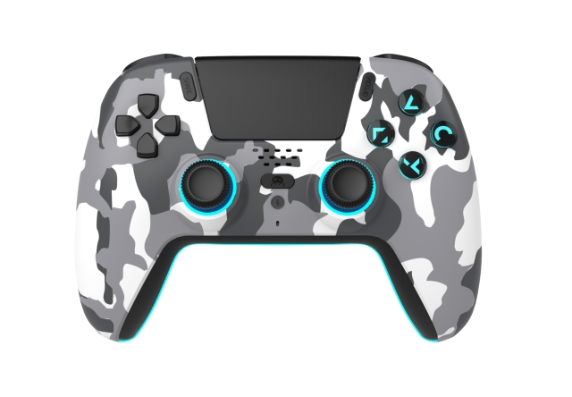 Freaks and Geeks Draadloze Bluetooth-controller voor PS5 - LED - Wit camouflage